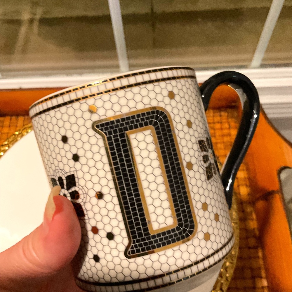 Anthropologie Monogram “D” Coffee Mug